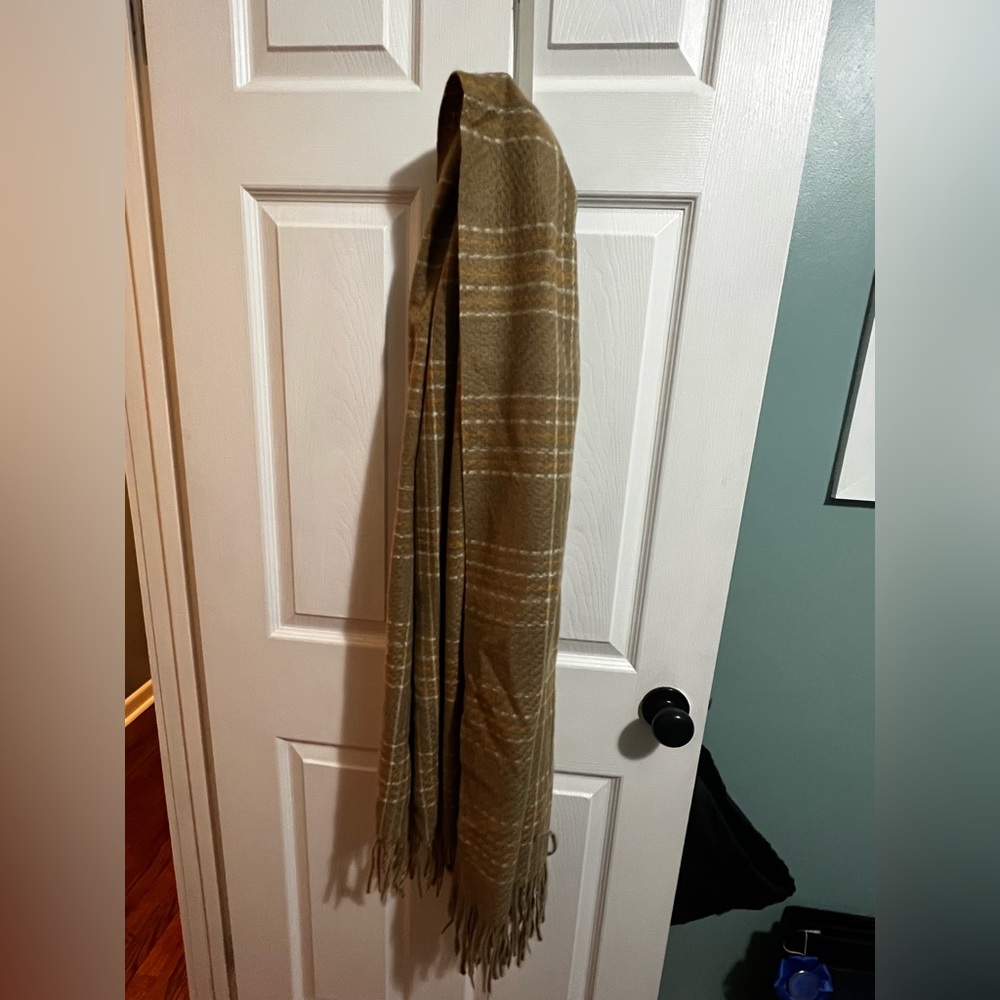 NWT Pretty Persuasions Tan Plaid Scarf/Shawl